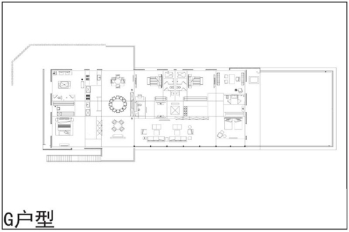 融创南京桃花源项目一期标准层G户型-3室2厅2卫1厨建筑面积410.00平米