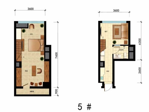 国瑞中心5#户型-1室1厅1卫1厨建筑面积29.00平米