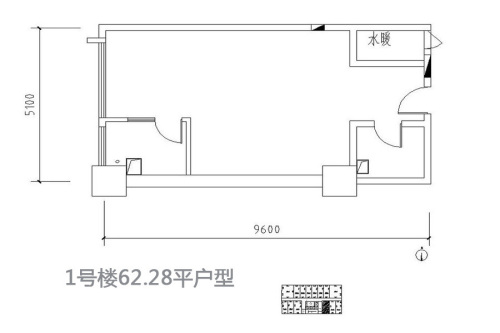天丰·东环广场1号楼62.28平户型-0室0厅0卫0厨建筑面积62.28平米