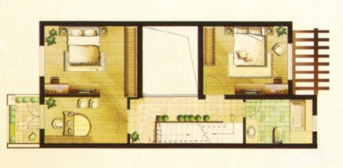 正阳世纪星城别墅三期联排B户型二层-3室3厅3卫1厨建筑面积251.98平米