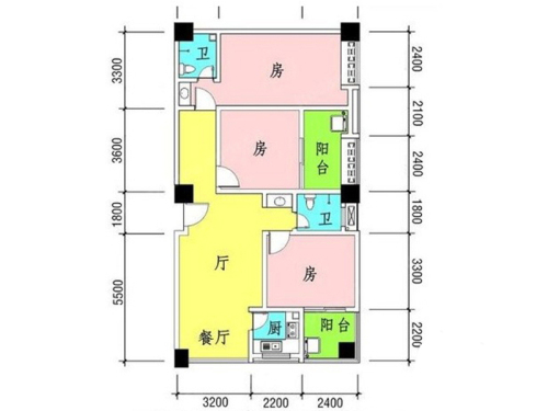 奇珠财富大厦05、18户型-3室2厅2卫1厨建筑面积136.77平米