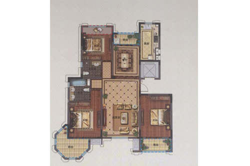 观山悦A-5户型-3室2厅2卫1厨建筑面积141.00平米