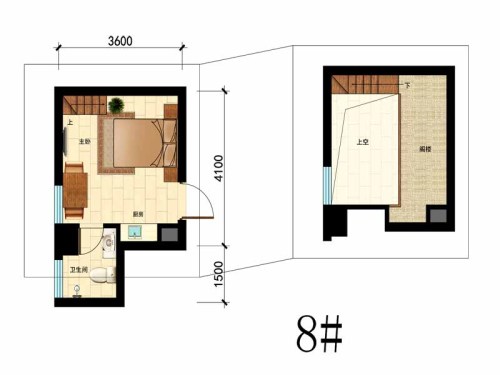 国瑞中心8#户型-8#户型-1室1厅1卫1厨建筑面积25.00平米