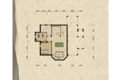 方迪山庄B1户型地下室-7室5厅2卫1厨建筑面积525.80平米