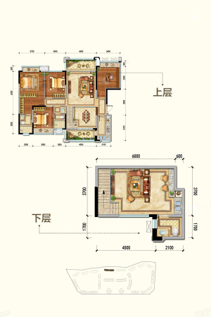 佳乐国际城洋房E01户型-4室3厅3卫1厨建筑面积166.00平米