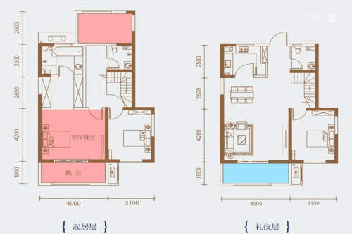 桃源漫步高层B户型-4室2厅3卫1厨建筑面积129.70平米
