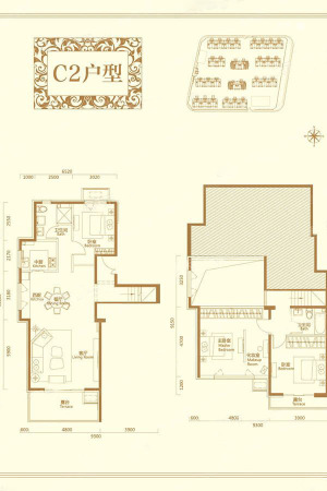 天恒·摩墅C2户型-3室2厅2卫1厨建筑面积148.09平米