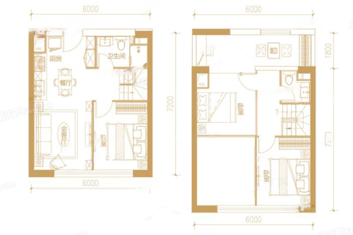 远洋7号3#2至22层C户型-3室2厅2卫1厨建筑面积59.00平米