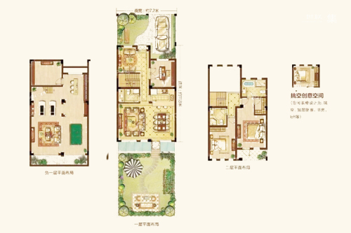 卧龙湖小镇香樟园B户型-5室3厅3卫1厨建筑面积151.00平米