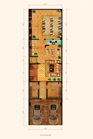 红石原著源墅别墅B户型地下二层-9室6厅6卫2厨建筑面积495.00平米