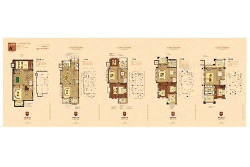 财和湘域湾排屋A户型-4室6厅4卫1厨建筑面积330.00平米