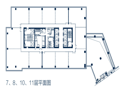 恒安国际广场7 8 10 11层平面图-4室0厅0卫0厨建筑面积2135.00平米