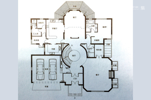 富力十二境3B户型-1室5厅2卫2厨建筑面积709.30平米