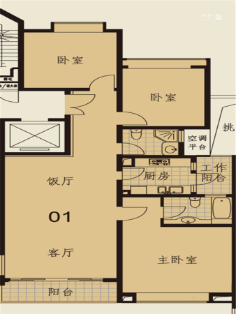 御沁园公寓二期143.93平-3室2厅1卫1厨建筑面积143.93平米