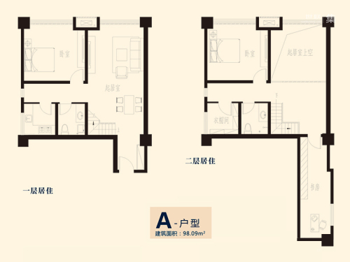 利嘉中心A户型-4室0厅2卫1厨建筑面积96.27平米