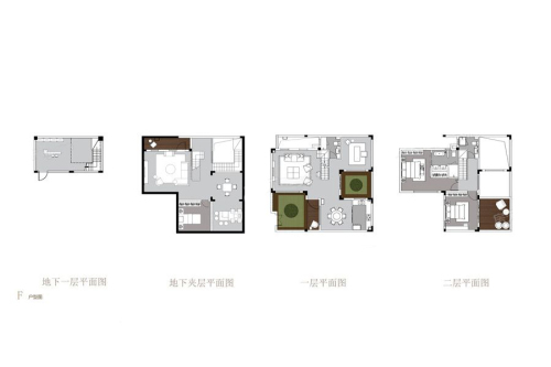 新城璞樾门第合院F户型-4室3厅3卫1厨建筑面积157.47平米