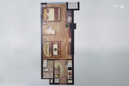 证大喜玛拉雅中心酒店式公寓户型-1室1厅1卫1厨建筑面积56.00平米