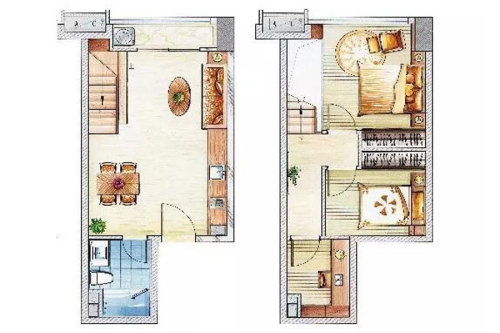 海西9号E户型-2室1厅1卫1厨建筑面积36.00平米