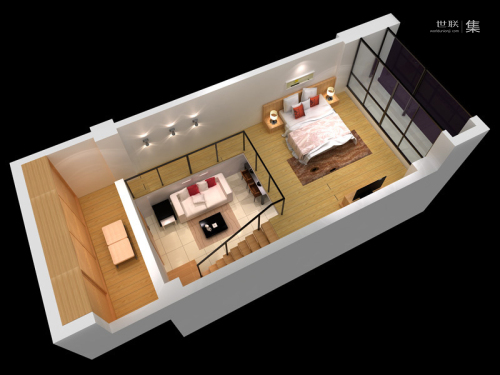 海悦银滩A#3D标准层复式楼下层的户型-A#3D标准层复式楼下层的户型-1室1厅1卫1厨建筑面积49.00平