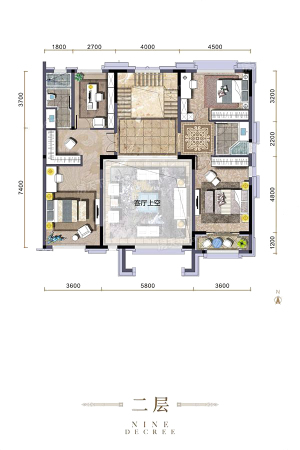 金地九玺二层户型-5室4厅5卫1厨建筑面积511.00平米