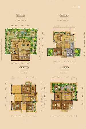 棠湖泊林城独栋H户型-5室3厅7卫2厨建筑面积910.17平米