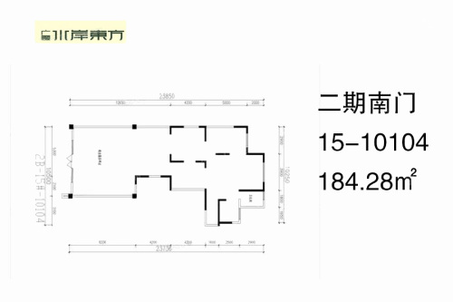 广厦水岸东方商铺二期南门15-10104（184.28㎡）-1室1厅0卫0厨建筑面积184.28平米