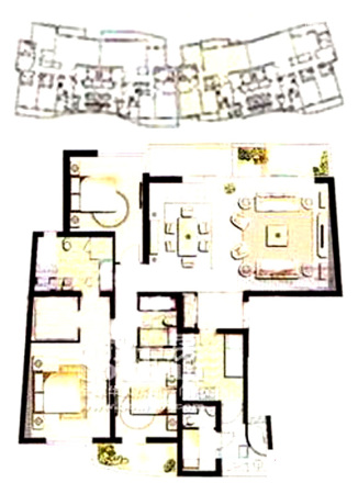 百汇园景园C户型-3室2厅2卫1厨建筑面积180.02平米