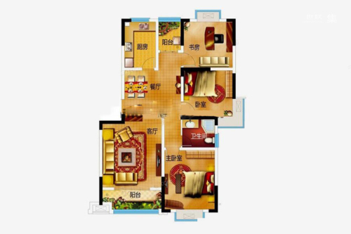 龙海骏景A10户型-3室2厅1卫1厨建筑面积149.00平米