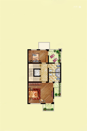 厦门华玺法式联排B户型二层-4室2厅4卫1厨建筑面积210.00平米