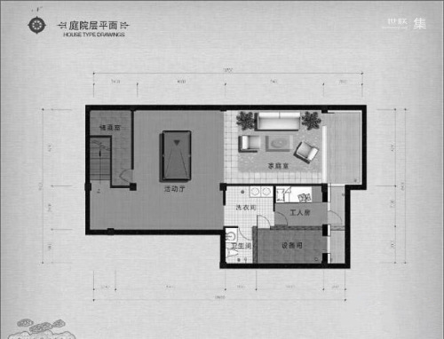 泰禾·中国院子BE户型庭院平面图-6室3厅6卫1厨建筑面积495.75平米