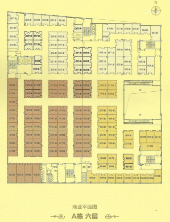 金盛财智广场一期A幢6F平面图-1室0厅0卫0厨建筑面积60.00平米