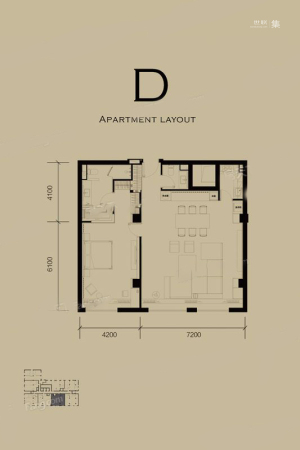 铜雀D户型-1室2厅2卫1厨建筑面积150.00平米