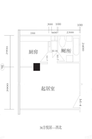东原公馆56平-1室1厅1卫1厨建筑面积56.00平米