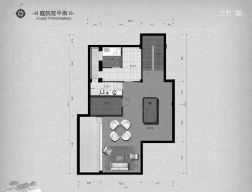 泰禾·中国院子AS2户型庭院平面图-5室4厅5卫1厨建筑面积389.70平米