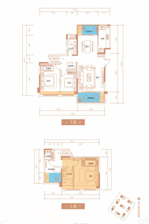 枫丹西悦一期一批次B3奇数层-4室2厅2卫1厨建筑面积158.32平米
