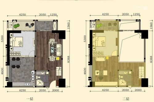 北城映像一期4号楼标准层S3户型-2室2厅2卫1厨建筑面积96.14平米