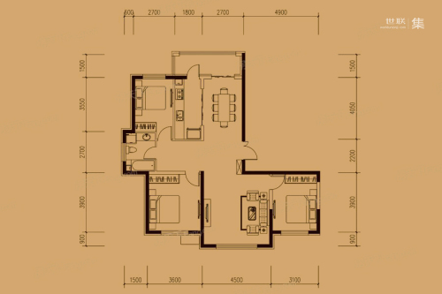 爱达·壹号C1户型-3室2厅1卫1厨建筑面积132.37平米