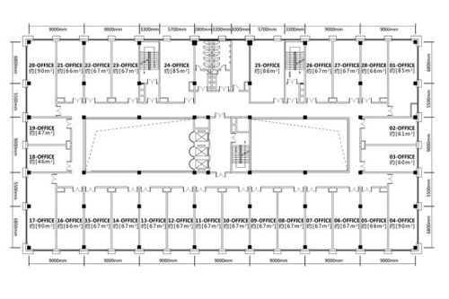 第一国际中心B座楼层平面图-1室1厅0卫0厨建筑面积0.00平米