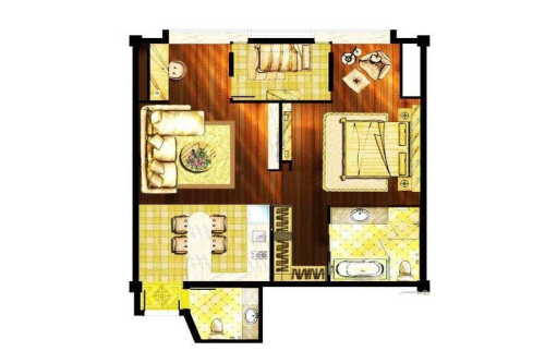 世茂铂晶宫C户型-2室1厅1卫1厨建筑面积150.00平米