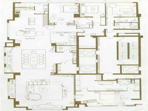 中轴国际4居户型-4室4厅3卫1厨建筑面积623.20平米