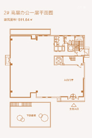 华泰中心户型-2#平面图3-1室0厅0卫0厨建筑面积511.64平米