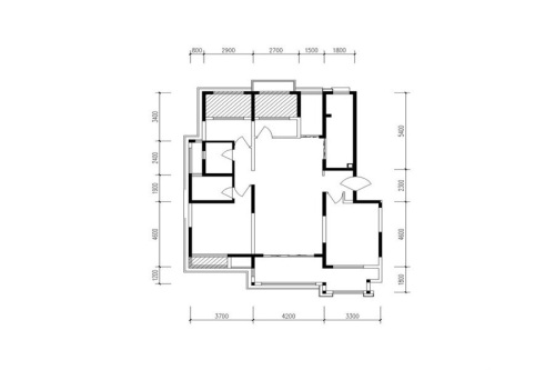枫林·九溪126平米户型-4室2厅2卫1厨建筑面积126.74平米