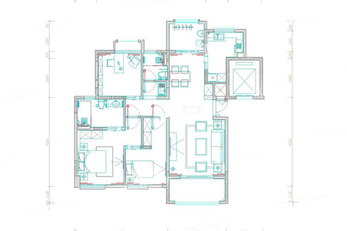 荣华·清荷园132平米-3室2厅3卫1厨建筑面积132.00平米