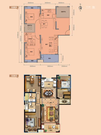 富阳宝龙城市广场平层-3室2厅2卫0厨建筑面积112.00平米
