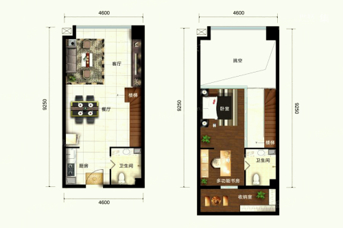 新都汇二期D-1-D-1-2室2厅2卫1厨建筑面积64.42平米