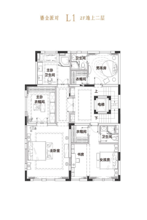 大华伊斐墅鎏金派对L1户型2F-6室3厅2卫2厨建筑面积276.00平米