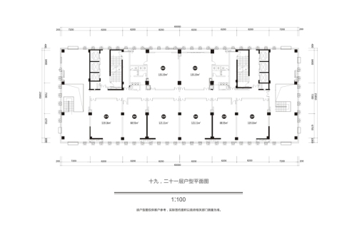 汇豪树中心19、21层平面户型图-19、21层平面户型图-8室0厅0卫0厨建筑面积1344.00平米