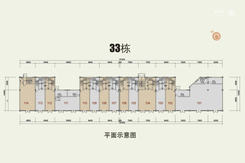 万江共和新城商铺33幢标准层户型-1室1厅1卫1厨建筑面积123.00平米