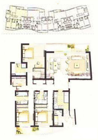 百汇园景园A户型-3室2厅2卫1厨建筑面积219.10平米
