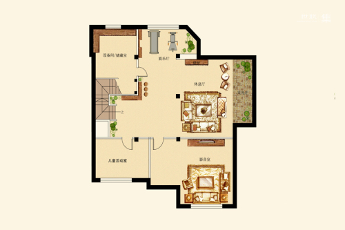 波特兰花园A-3户型地下一层-5室4厅3卫2厨建筑面积475.31平米